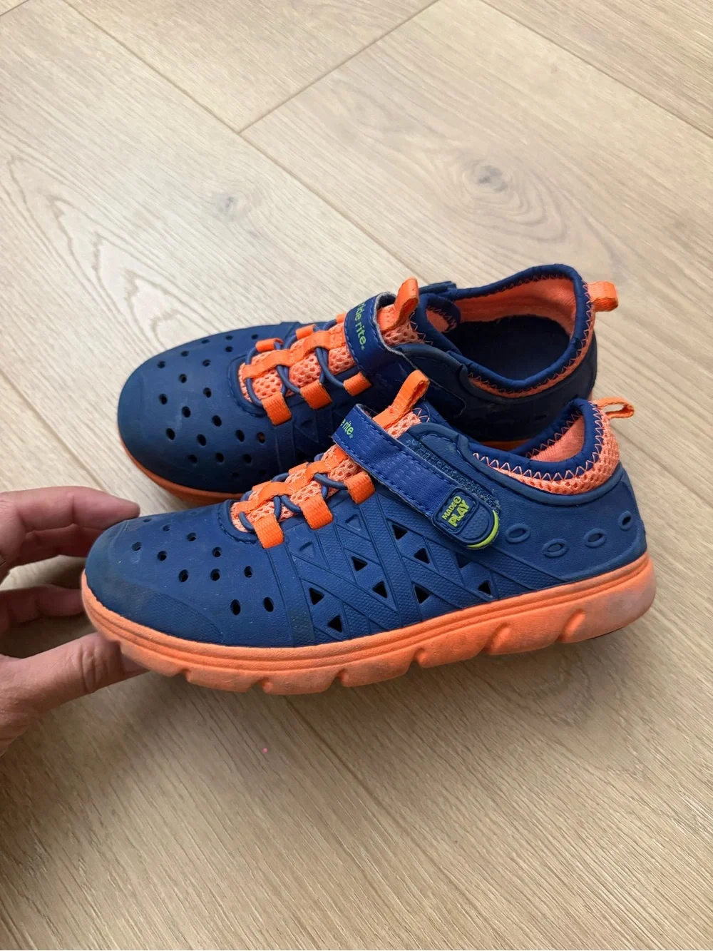 Stride Rite Phibian Water Shoes - Kids Blue and Orange 12c